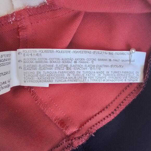 Zara Womens Skirt M Pink Black Beige Color Block Canvas pleated Mini Zipper - Picture 9 of 9